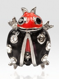 Add flourish to any outfit wearing this playful insect-inspired accessory with sparkling Swarovski crystals. Cast pewter with Swarovski crystalsHand-enameled and hand-setSize, about an ½Imported Add flourish to any outfit wearing this playful insect-inspired accessory with sparkling Swarovski crystals. Cast pewter with Swarovski crystalsHand-enameled and hand-setSize, about an ½Imported