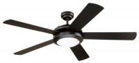 Westinghouse 7801665 Comet Two-Light 52-Inch Reversible Five-Blade Indoor Ceiling Fan, Matte Black with Frosted Glass Westinghouse 7801665 Comet Two-Light 52-Inch Reversible Five-Blade Indoor Ceiling Fan, Matte Black with Frosted Glass
