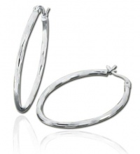 CleverEve Designer Series One Pair .925 Sterling Silver Designer Textured Oval Hoop Earrings - French Lock 20.00 x 13.00mm CleverEve Designer Series One Pair .925 Sterling Silver Designer Textured Oval Hoop Earrings - French Lock 20.00 x 13.00mm
