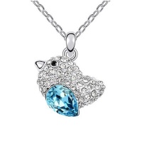 Contessa Bella Fancy Genuine 18k White Gold Plated Sparkling Aqua Blue and Clear Swarovski Austrian Crystal Elements Adorable Baby Chicken Chick Women Charm Pendant Necklace Cute Bird Elegant Silver Color Crystal Fashion Jewelry Contessa Bella Fancy Genuine 18k White Gold Plated Sparkling Aqua Blue and Clear Swarovski Austrian Crystal Elements Adorable Baby Chicken Chick Women Charm Pendant Necklace Cute Bird Elegant Silver Color Crystal Fashion Jewelry