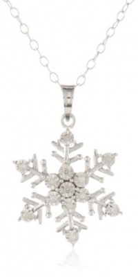 DiAura Sterling Silver Diamond-Accent Snowflake Pendant Necklace DiAura Sterling Silver Diamond-Accent Snowflake Pendant Necklace