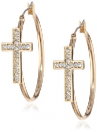 Betsey Johnson Iconic Summer Metallics Cross Hoop Earrings Betsey Johnson Iconic Summer Metallics Cross Hoop Earrings