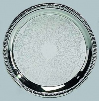 10 SILVER DESIGNED ROUND TRAY 10 SILVER DESIGNED ROUND TRAY