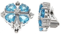 CleverEve Designer Series .925 Sterling Silver 6X6mm Heart Genuine Blue Topaz Ear Clips No Post CleverEve Designer Series .925 Sterling Silver 6X6mm Heart Genuine Blue Topaz Ear Clips No Post