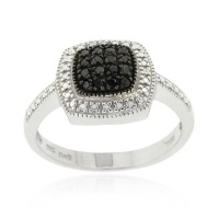 Sterling Silver 1/5ct TDW Black Diamond Square Ring Sterling Silver 1/5ct TDW Black Diamond Square Ring