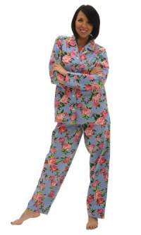 Del Rossa Women's 100% Cotton Flannel Pj Set - Long Pajamas Del Rossa Women's 100% Cotton Flannel Pj Set - Long Pajamas