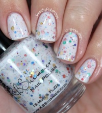 Oh Splat White Glitter Nail Polish with Rainbow Glitters- 0.5 oz Full Sized Bottle Oh Splat White Glitter Nail Polish with Rainbow Glitters- 0.5 oz Full Sized Bottle