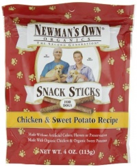 Newman's Own Organics Dog Snack Sticks, Chicken and Sweet Potato, 4 Ounce (Pack of 6) Newman's Own Organics Dog Snack Sticks, Chicken and Sweet Potato, 4 Ounce (Pack of 6)