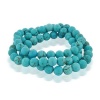 Bling Jewelry Set of 3 Stackable Gemstone Turquoise Bead Stretch Bracelet 8mm