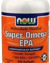 NOW Foods Super Omega EPA, 360 EPA/240 DHA  Double Strength,  240 Softgels,