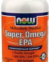 NOW Foods Super Omega EPA, 360 EPA/240 DHA  Double Strength,  240 Softgels,