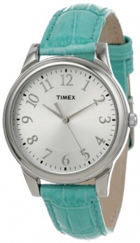 Timex Women's T2P1262M Blue Croco Patterned Leather Strap Watch Timex Women's T2P1262M Blue Croco Patterned Leather Strap Watch