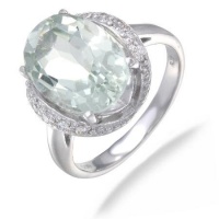 10x14MM Green Amethyst Ring In Sterling Silver 6 CT (Available In Sizes 5 - 9) 10x14MM Green Amethyst Ring In Sterling Silver 6 CT (Available In Sizes 5 - 9)