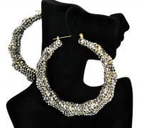 Allover Iced Out Basketball Wives Paparazzi Earrings 2022 Hematite 88mm Allover Iced Out Basketball Wives Paparazzi Earrings 2022 Hematite 88mm