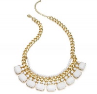 Bar III Necklace, Gold-Tone White Beaded Frontal Necklace Bar III Necklace, Gold-Tone White Beaded Frontal Necklace