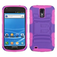 MYBAT ASAMT989HPCSAAS006NP Advanced Armor Rugged Durable Hybrid Case with Kickstand for Samsung Galaxy S II/SGH-T989 - 1 Pack - Retail Packaging - Purple/Electric Pink MYBAT ASAMT989HPCSAAS006NP Advanced Armor Rugged Durable Hybrid Case with Kickstand for Samsung Galaxy S II/SGH-T989 - 1 Pack - Retail Packaging - Purple/Electric Pink