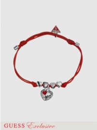 GUESS Women's Silver and Red Heart Bracelet, SILVER GUESS Women's Silver and Red Heart Bracelet, SILVER