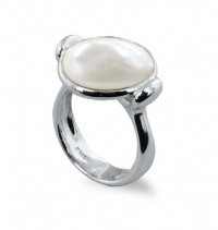 Honora Cloud Collection Sterling Silver Ring with15-16mm White Baroque Coin Freshwater Pearl Honora Cloud Collection Sterling Silver Ring with15-16mm White Baroque Coin Freshwater Pearl