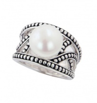 Honora Pallini Sterling Silver and White Button Freshwater Cultured Pearl Ring LR5518WH7 Honora Pallini Sterling Silver and White Button Freshwater Cultured Pearl Ring LR5518WH7
