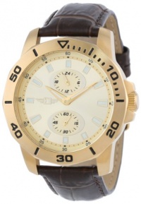 I By Invicta Men's 43663-004 Gold Dial Brown leather Watch I By Invicta Men's 43663-004 Gold Dial Brown leather Watch