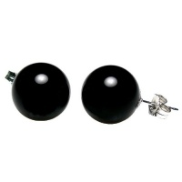 925 Sterling Silver 12mm Natural Black Onyx Ball Stud Post Earrings 925 Sterling Silver 12mm Natural Black Onyx Ball Stud Post Earrings