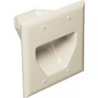 DataComm 45-0002-LA 2-Gang Recessed Low Voltage Cable Plate (Lite Almond) DataComm 45-0002-LA 2-Gang Recessed Low Voltage Cable Plate (Lite Almond)