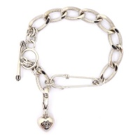 Juicy Couture Safety Pin Charm Bracelet Silver Juicy Couture Safety Pin Charm Bracelet Silver