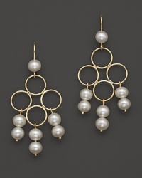 Gleaming freshwater pearls add luster to 14K. yellow gold. Gleaming freshwater pearls add luster to 14K. yellow gold.