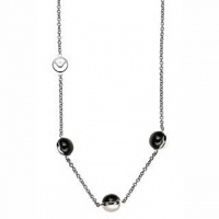 Emporio Armani EG2851 Women's .925 Silver Black, White & Gray Beads Necklace Jewelry Emporio Armani EG2851 Women's .925 Silver Black, White & Gray Beads Necklace Jewelry
