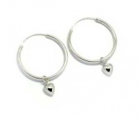CleverEve Designer Series .925 Sterling Silver Earrings w/ Heart Charms CleverEve Designer Series .925 Sterling Silver Earrings w/ Heart Charms