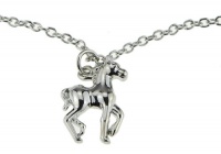 Sterling Silver Prancing Horse Pendant Necklace in Black Gift Bag Sterling Silver Prancing Horse Pendant Necklace in Black Gift Bag