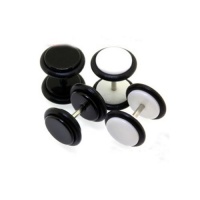 Lot of 2 Pair Fake Plugs Black & White Acrylic Uv 16G (1.2mm) Studs - 0G(8mm) Gauges Look-Sold As 2 Pair (4 Pieces) Lot of 2 Pair Fake Plugs Black & White Acrylic Uv 16G (1.2mm) Studs - 0G(8mm) Gauges Look-Sold As 2 Pair (4 Pieces)