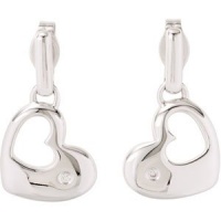 CleverEve Designer Series One Pair .015 Ct Tw Diamond Heart Dangle Earrings in Sterling Silver 4.80 grams w/ Total of 2 I1 / H-I Round Diamonds CleverEve Designer Series One Pair .015 Ct Tw Diamond Heart Dangle Earrings in Sterling Silver 4.80 grams w/ Total of 2 I1 / H-I Round Diamonds