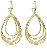 T Tahari Gold and Crystal Tear Drop Earrings T Tahari Gold and Crystal Tear Drop Earrings