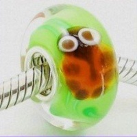 Lady Bug Murano Glass BEAD CHARM fits European Bracelet