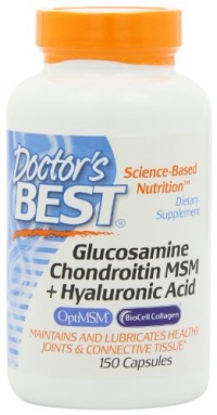Doctor's BEST Glucosamine Chondroitin MSM plus HA, 150 Count Doctor's BEST Glucosamine Chondroitin MSM plus HA, 150 Count