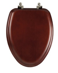 Mayfair 19602NI 178 Natural Reflections Wood Veneer Toilet Seat with Brushed-Nickel Hinges, Elongated, Cherry Mayfair 19602NI 178 Natural Reflections Wood Veneer Toilet Seat with Brushed-Nickel Hinges, Elongated, Cherry