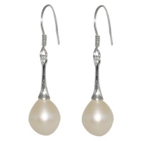 9-10mm White Tear Drop Shell Pearl Dangle Earrings Fish Hook 9-10mm White Tear Drop Shell Pearl Dangle Earrings Fish Hook