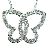 Crystal Butterfly Silver-Tone Pendant Necklace: Made With Swarovski Elements Crystal Butterfly Silver-Tone Pendant Necklace: Made With Swarovski Elements