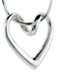 Sterling Silver Floating Heart Necklace Flawless Quality, 3/4 x 3/4 inch wide Sterling Silver Floating Heart Necklace Flawless Quality, 3/4 x 3/4 inch wide