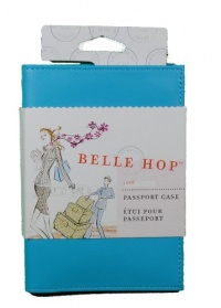 Belle Hop Blue Leather Passport Holder Travel Case Belle Hop Blue Leather Passport Holder Travel Case