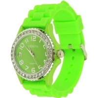 Ceramic Silicone Watch - Lime Green with CZ Ceramic Silicone Watch - Lime Green with CZ