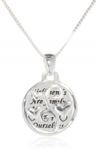 Sterling Silver Girlfriends Are Family We Choose For Ourselves with Hearts Two-Piece Pendant Necklace, 18 Sterling Silver Girlfriends Are Family We Choose For Ourselves with Hearts Two-Piece Pendant Necklace, 18