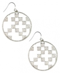Silver Tone Textured Large Round Earrings Silver Tone Textured Large Round Earrings