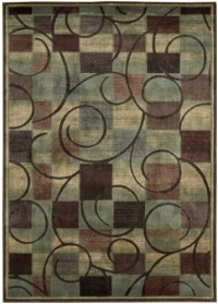 Area Rug 2x2 Rectangle Contemporary Brown Color - Nourison Expressions Collection Area Rug 2x2 Rectangle Contemporary Brown Color - Nourison Expressions Collection