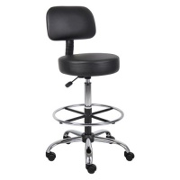 Boss B16245-BK Caressoft Medical/Drafting Stool with Back Cushion Boss B16245-BK Caressoft Medical/Drafting Stool with Back Cushion