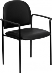 Flash Furniture BT-516-1-VINYL-GG Black Vinyl Comfortable Stackable Steel Side Chair with Arms Flash Furniture BT-516-1-VINYL-GG Black Vinyl Comfortable Stackable Steel Side Chair with Arms