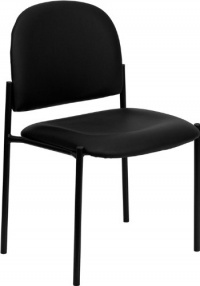 Flash Furniture BT-515-1-VINYL-GG Black Vinyl Comfortable Stackable Steel Side Chair Flash Furniture BT-515-1-VINYL-GG Black Vinyl Comfortable Stackable Steel Side Chair