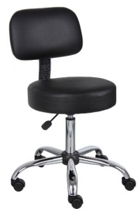Boss Black Caressoft Medical Stool W/Back Boss Black Caressoft Medical Stool W/Back