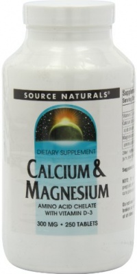 Source Naturals Calcium/Magnesium Chelate 200mg/100mg, 250 Tablets Source Naturals Calcium/Magnesium Chelate 200mg/100mg, 250 Tablets